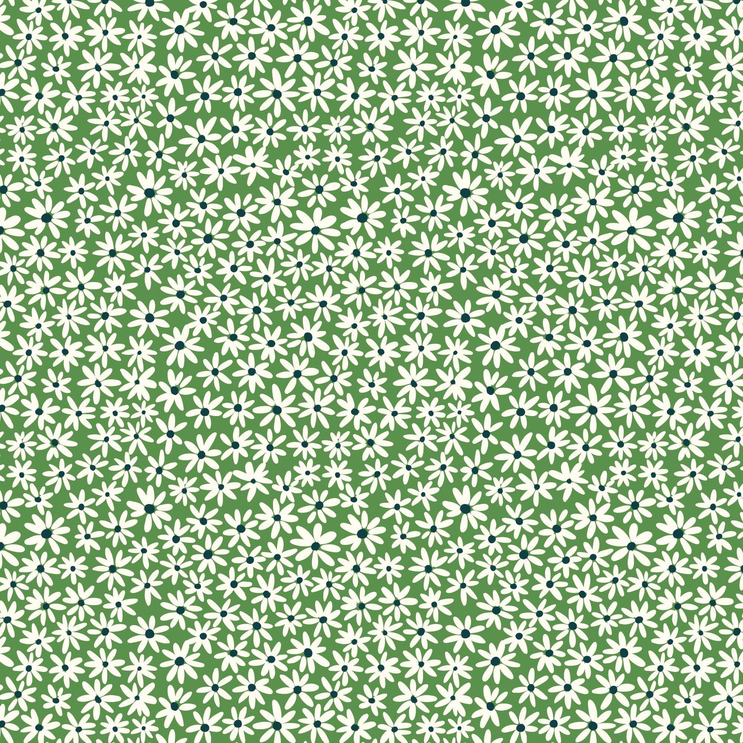 Tiny Daisies - Green - Bohemian Paradise - Maria Galybina - Cloud 9 Fabrics - Poplin - Simplifi Fabric