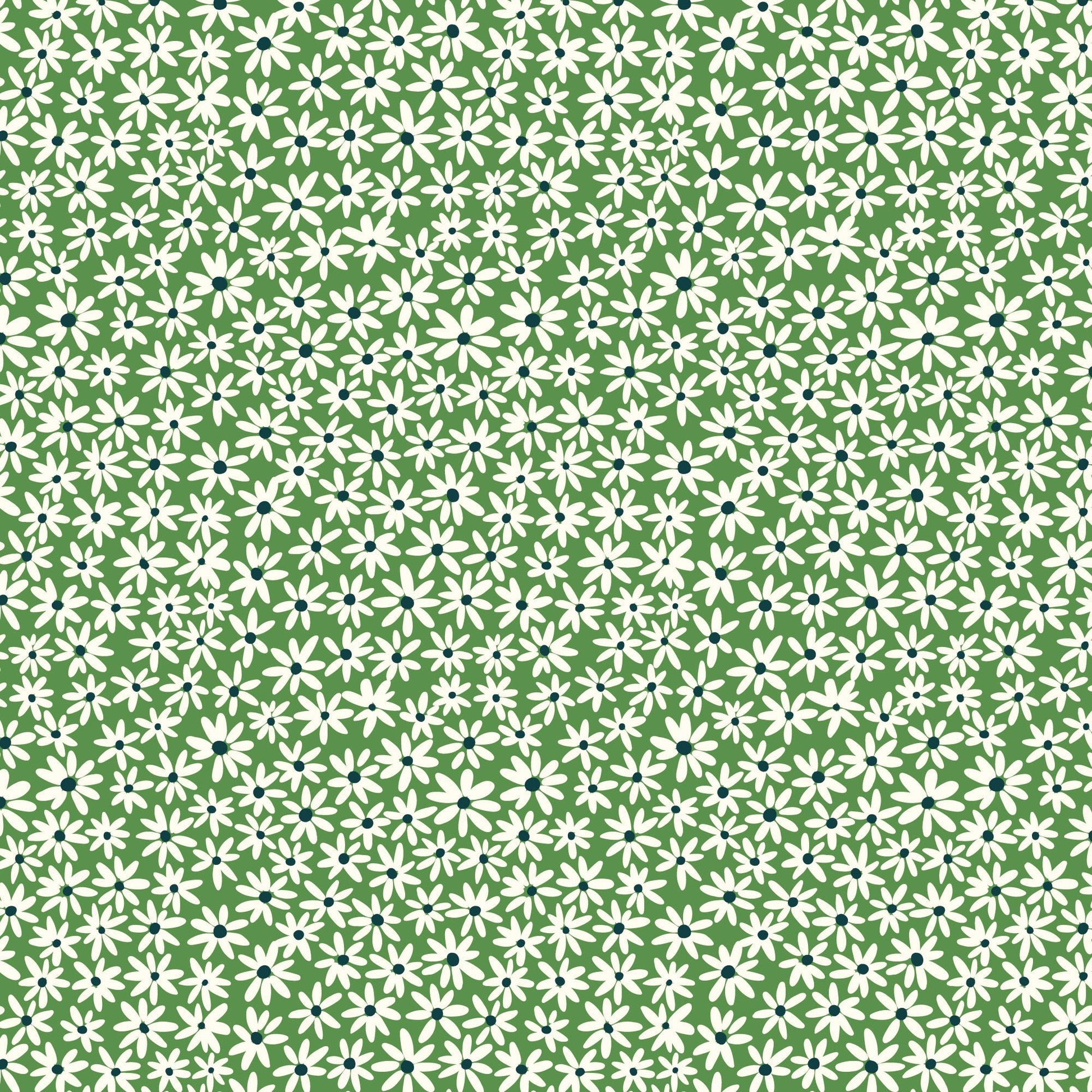 Tiny Daisies - Green - Bohemian Paradise - Maria Galybina - Cloud 9 Fabrics - Poplin - Simplifi Fabric