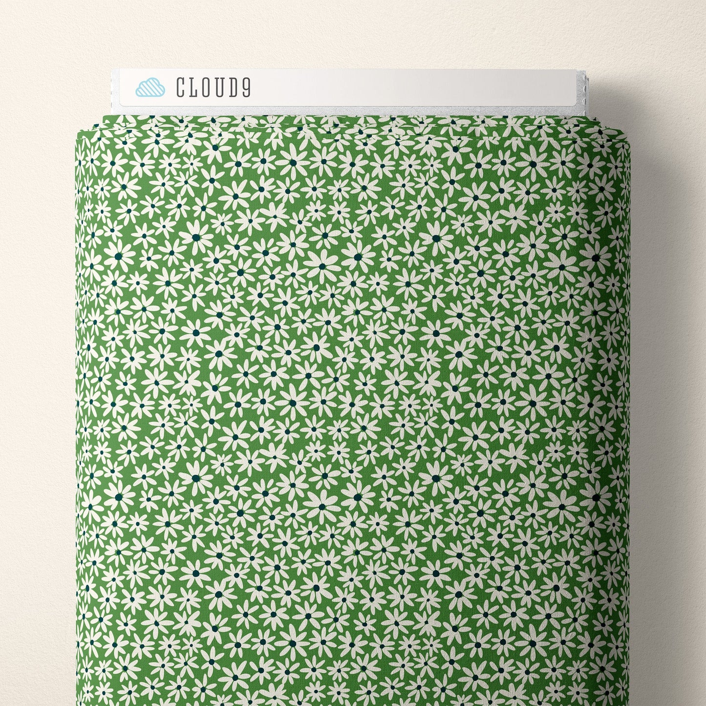 Tiny Daisies - Green - Bohemian Paradise - Maria Galybina - Cloud 9 Fabrics - Poplin - Simplifi Fabric