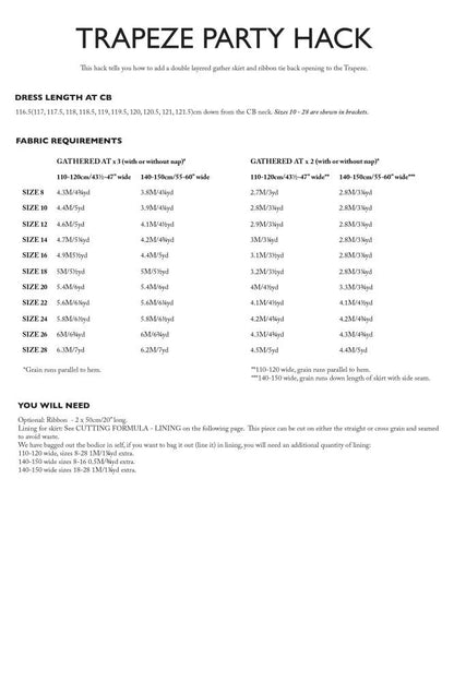 Trapeze Pattern Additions PDF Pattern - Merchant & Mills - Simplifi Fabric