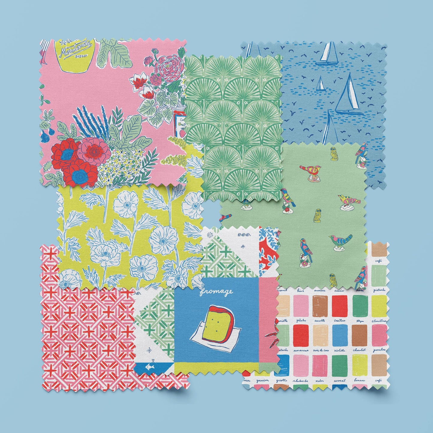 Travel Scribbles - Nice Nice - Emily Taylor - Cloud 9 Fabrics - Poplin - Simplifi Fabric