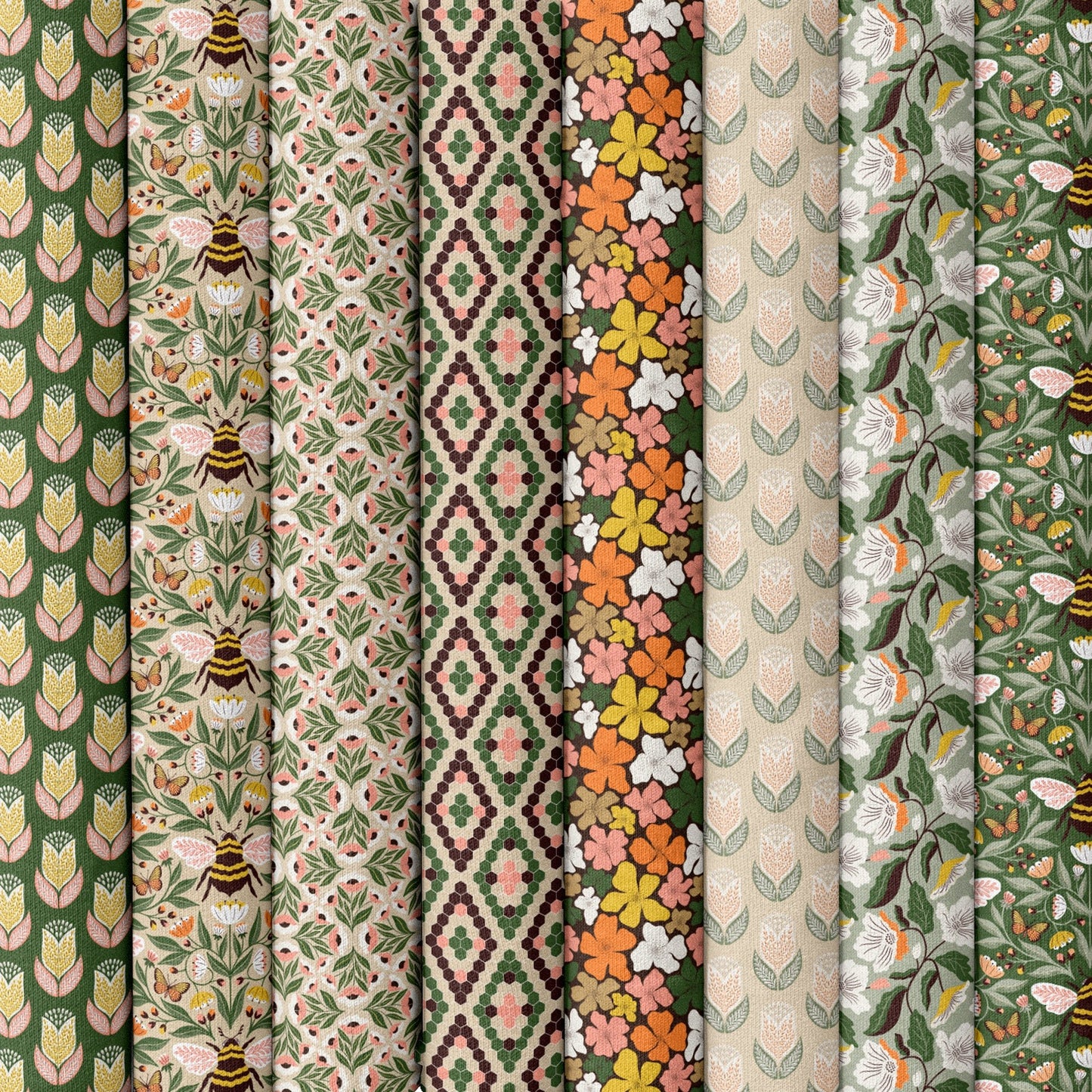 Tulips - Jade - Honey Garden - Juliana Tipton - Cloud 9 Fabrics - Poplin - Simplifi Fabric