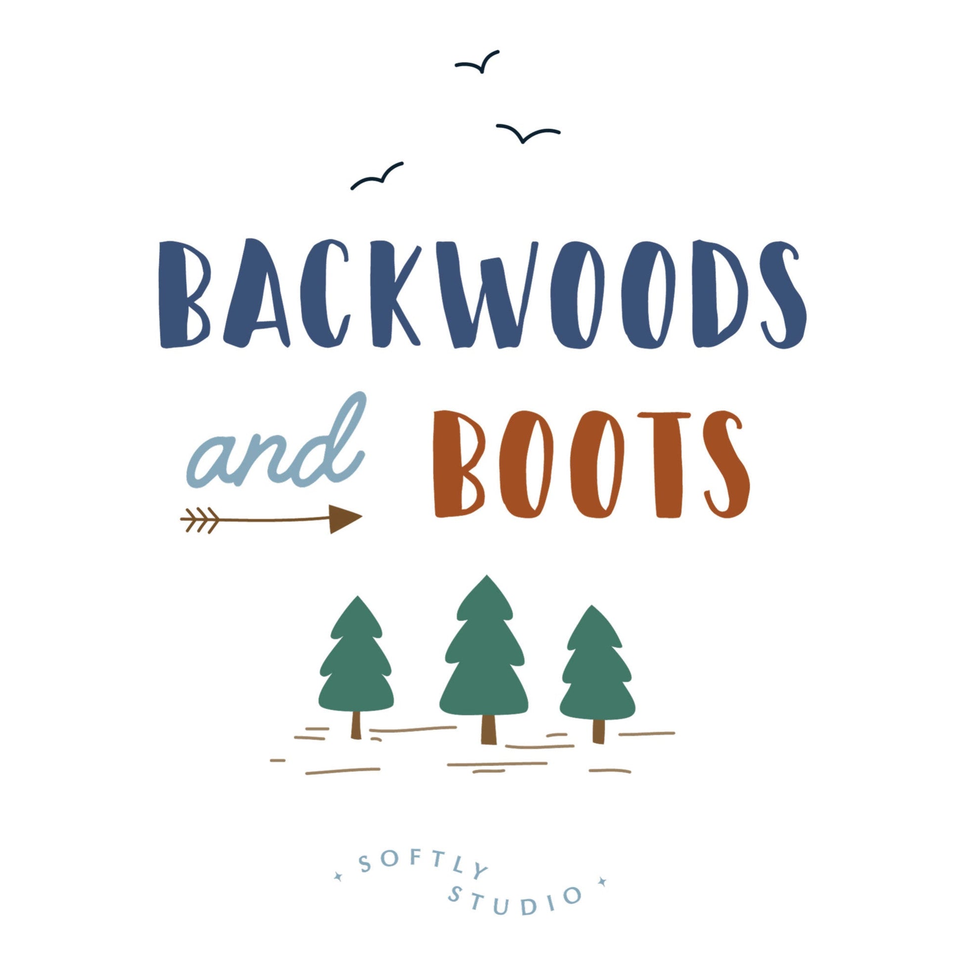 Under The Same Stars - Pink - Backwoods and Boots - Softly Studio - Cloud 9 Fabrics - Poplin - Simplifi Fabric