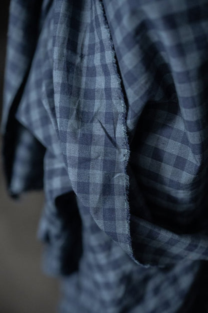 Uniform Blues Organic Cotton Linen Gingham - Merchant & Mills - Simplifi Fabric