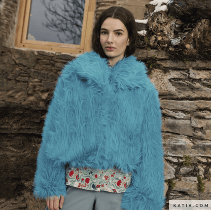 Vegan Long - Pile Faux Fur - Aquamarine - Katia - Simplifi Fabric