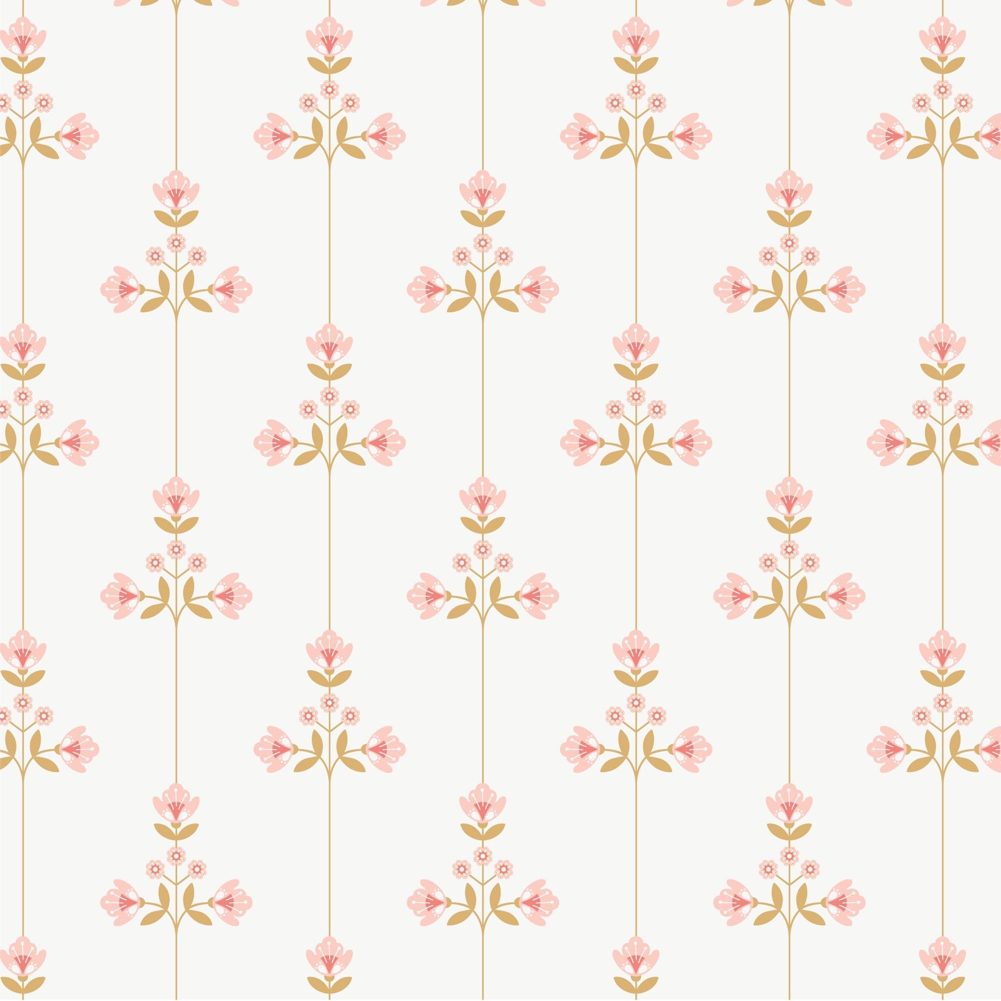 Vivienne - Pink/Gold - Vintage Charm - Dots & Glory - Cloud 9 Fabrics - Poplin - Simplifi Fabric