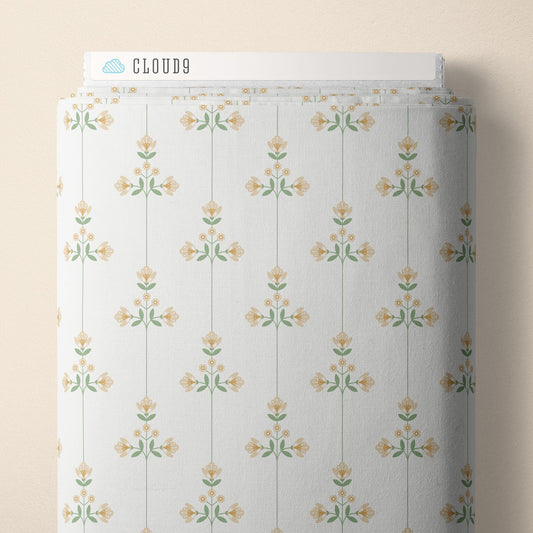 Vivienne - Tan/Turquoise - Vintage Charm - Dots & Glory - Cloud 9 Fabrics - Poplin - Simplifi Fabric