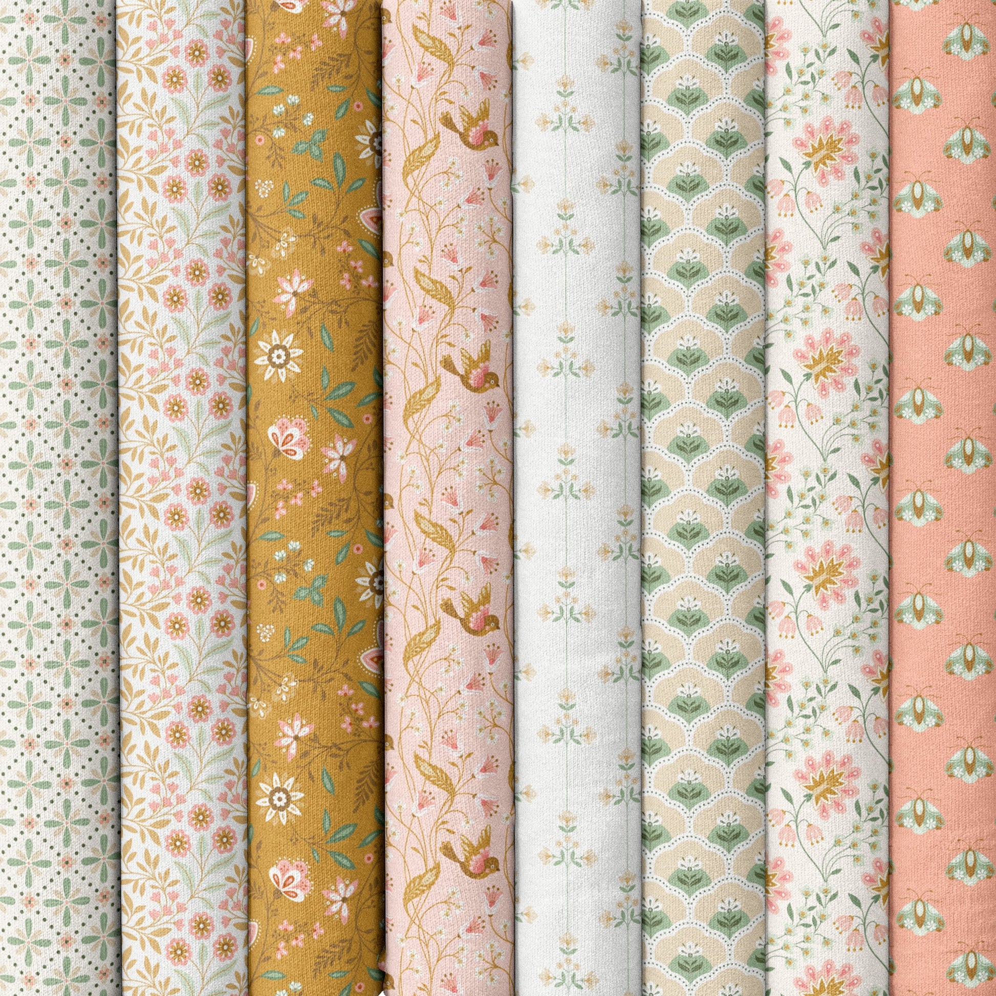 Vivienne - Tan/Turquoise - Vintage Charm - Dots & Glory - Cloud 9 Fabrics - Poplin - Simplifi Fabric