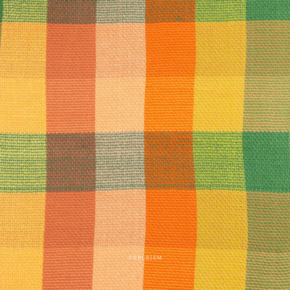 Waffle Happy Checkers - Cider - Fine & Dandy - Fableism Supply Co. - Simplifi Fabric