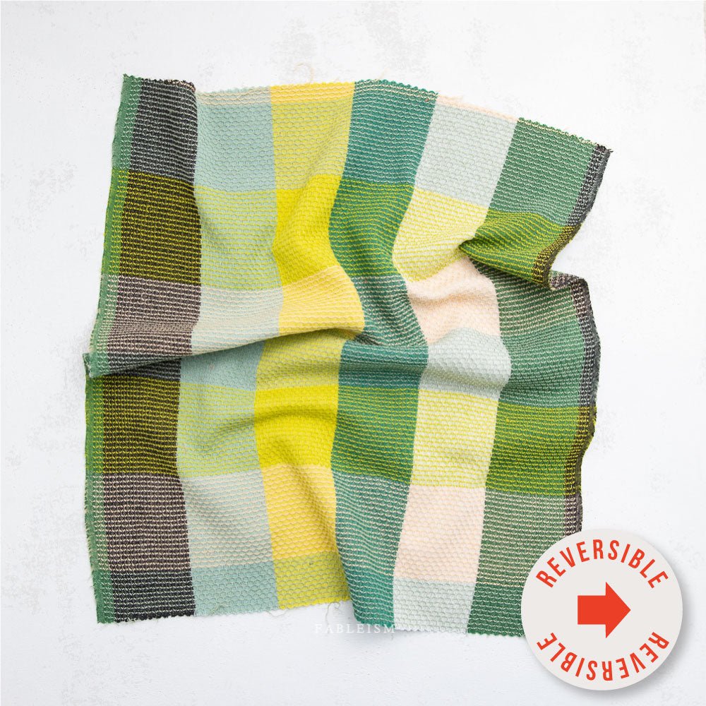 Waffle Happy Checkers - Limon - Fine & Dandy - Fableism Supply Co. - Simplifi Fabric