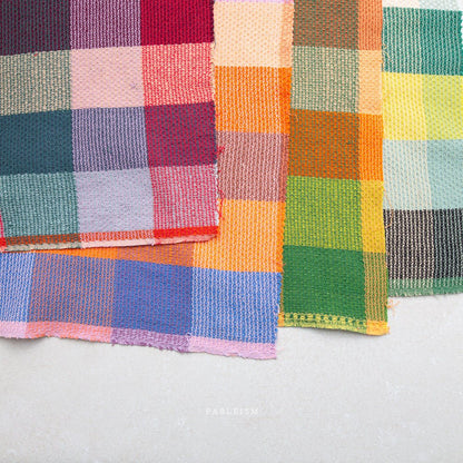 Waffle Happy Checkers - Limon - Fine & Dandy - Fableism Supply Co. - Simplifi Fabric