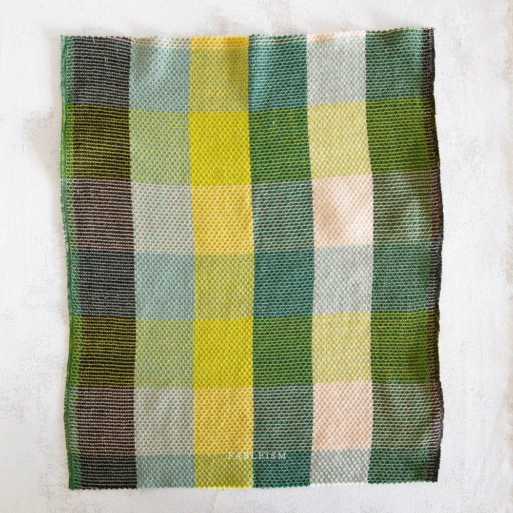 Waffle Happy Checkers - Limon - Fine & Dandy - Fableism Supply Co. - Simplifi Fabric