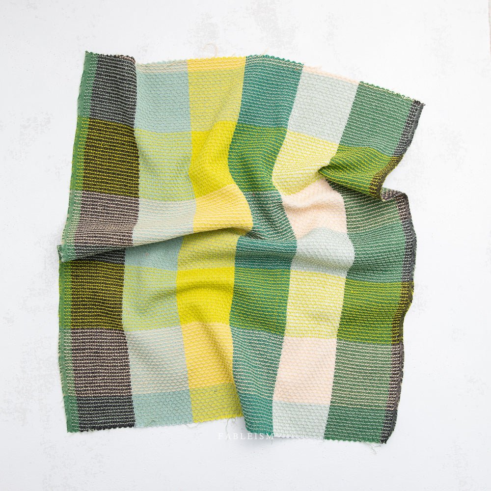 Waffle Happy Checkers - Limon - Fine & Dandy - Fableism Supply Co. - Simplifi Fabric