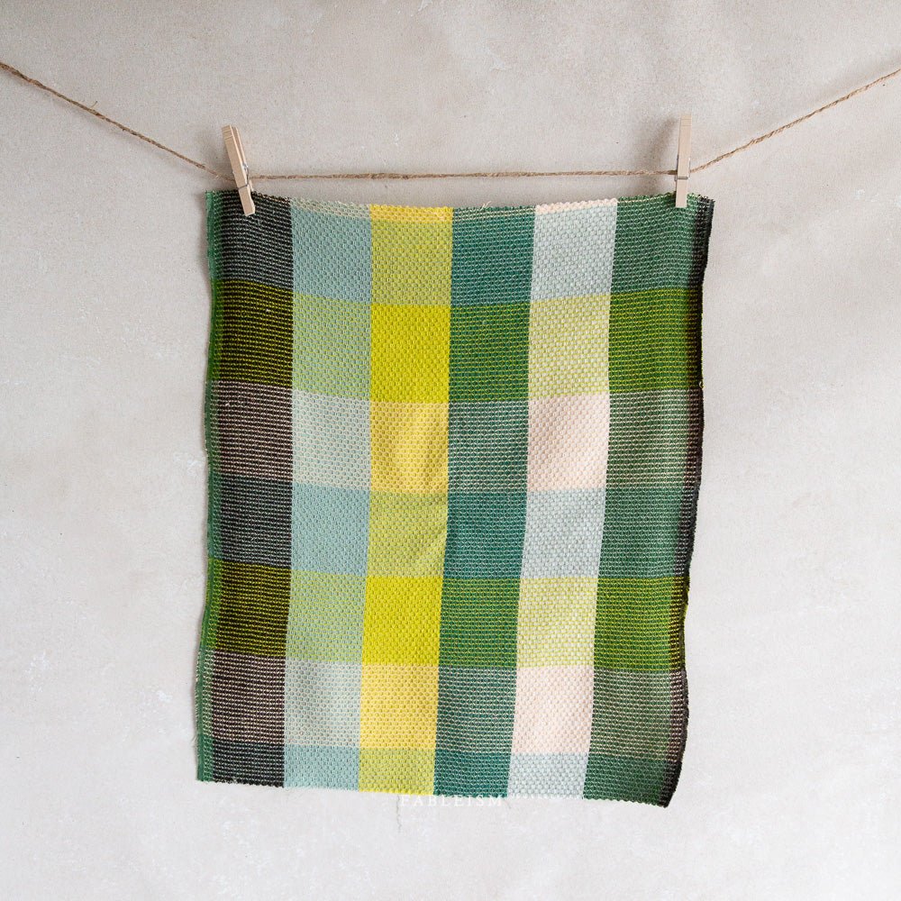 Waffle Happy Checkers - Limon - Fine & Dandy - Fableism Supply Co. - Simplifi Fabric