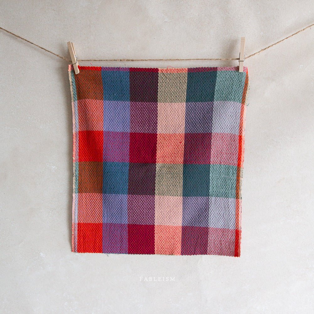 Waffle Happy Checkers - Sangria - Fine & Dandy - Fableism Supply Co. - Simplifi Fabric