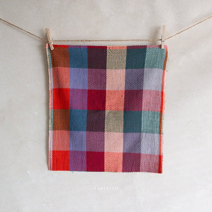 Waffle Happy Checkers - Sangria - Fine & Dandy - Fableism Supply Co. - Simplifi Fabric