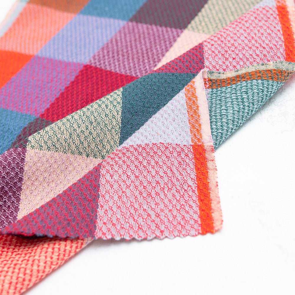 Waffle Happy Checkers - Sangria - Fine & Dandy - Fableism Supply Co. - Simplifi Fabric