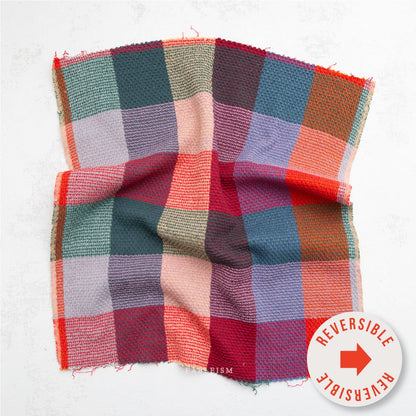 Waffle Happy Checkers - Sangria - Fine & Dandy - Fableism Supply Co. - Simplifi Fabric