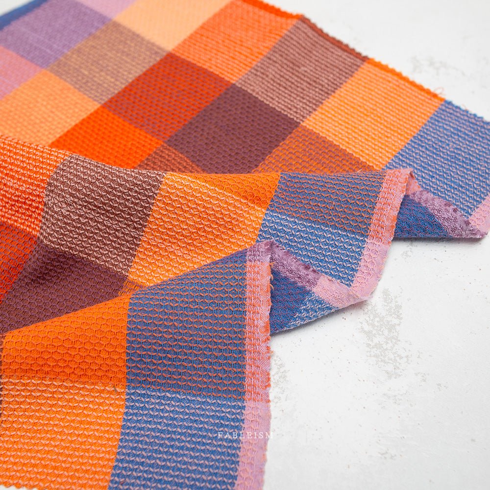 Waffle Happy Checkers - Sorbet - Fine & Dandy - Fableism Supply Co. - Simplifi Fabric