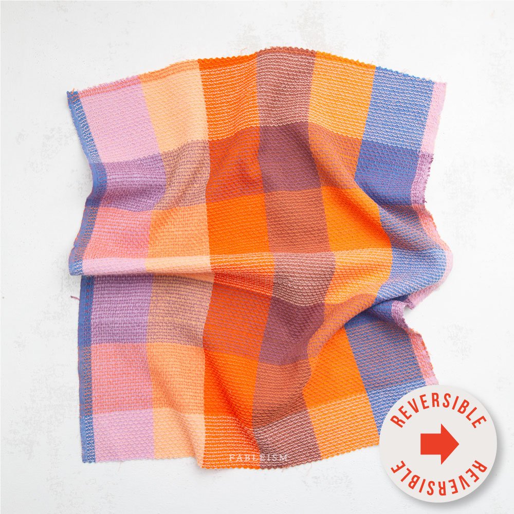 Waffle Happy Checkers - Sorbet - Fine & Dandy - Fableism Supply Co. - Simplifi Fabric