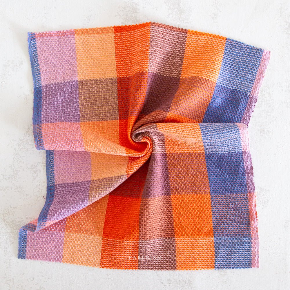 Waffle Happy Checkers - Sorbet - Fine & Dandy - Fableism Supply Co. - Simplifi Fabric