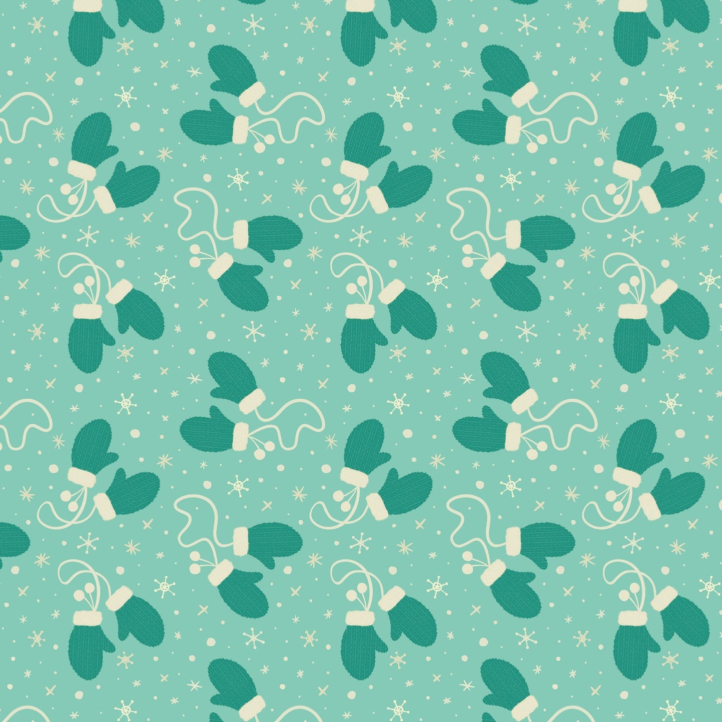 Warm Fuzzy Mittens - Bright Holiday - Charla Pettingill - Cloud 9 Fabrics - Poplin - Simplifi Fabric