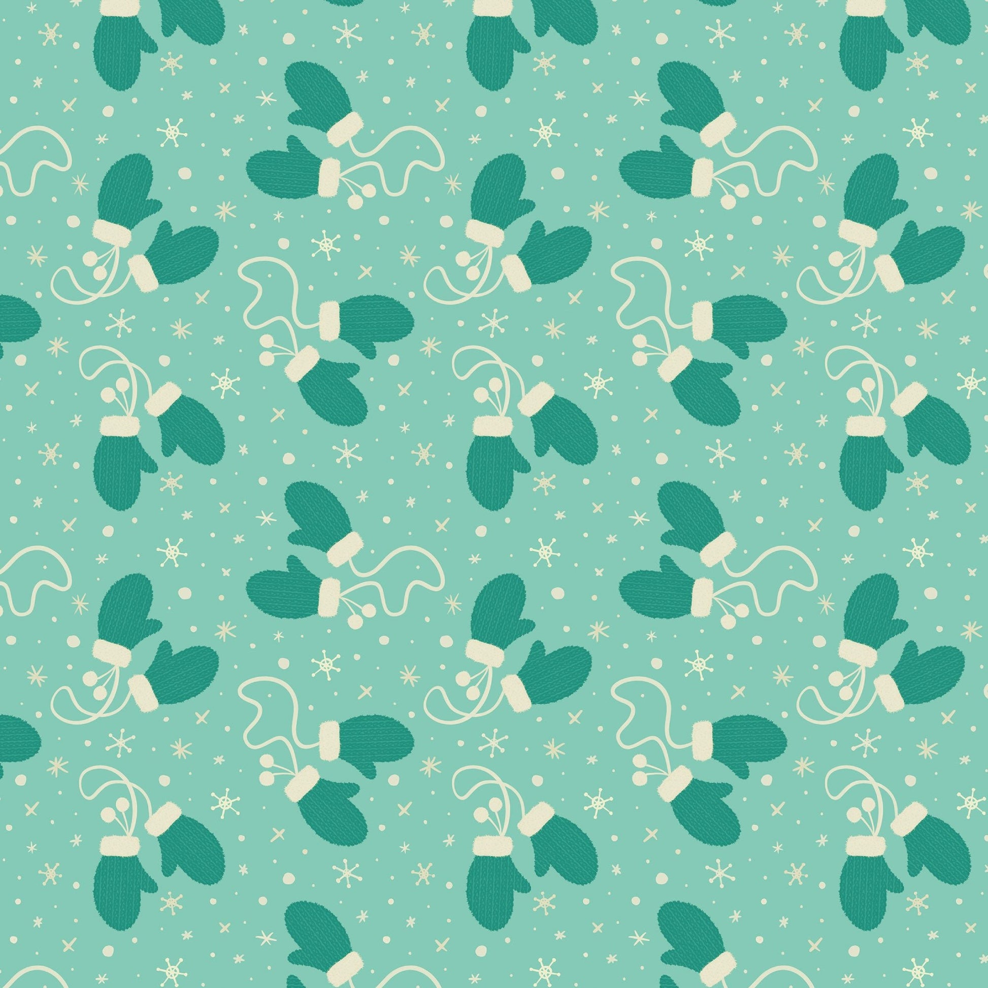 Warm Fuzzy Mittens - Bright Holiday - Charla Pettingill - Cloud 9 Fabrics - Poplin - Simplifi Fabric