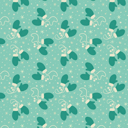 Warm Fuzzy Mittens - Bright Holiday - Charla Pettingill - Cloud 9 Fabrics - Poplin - Simplifi Fabric