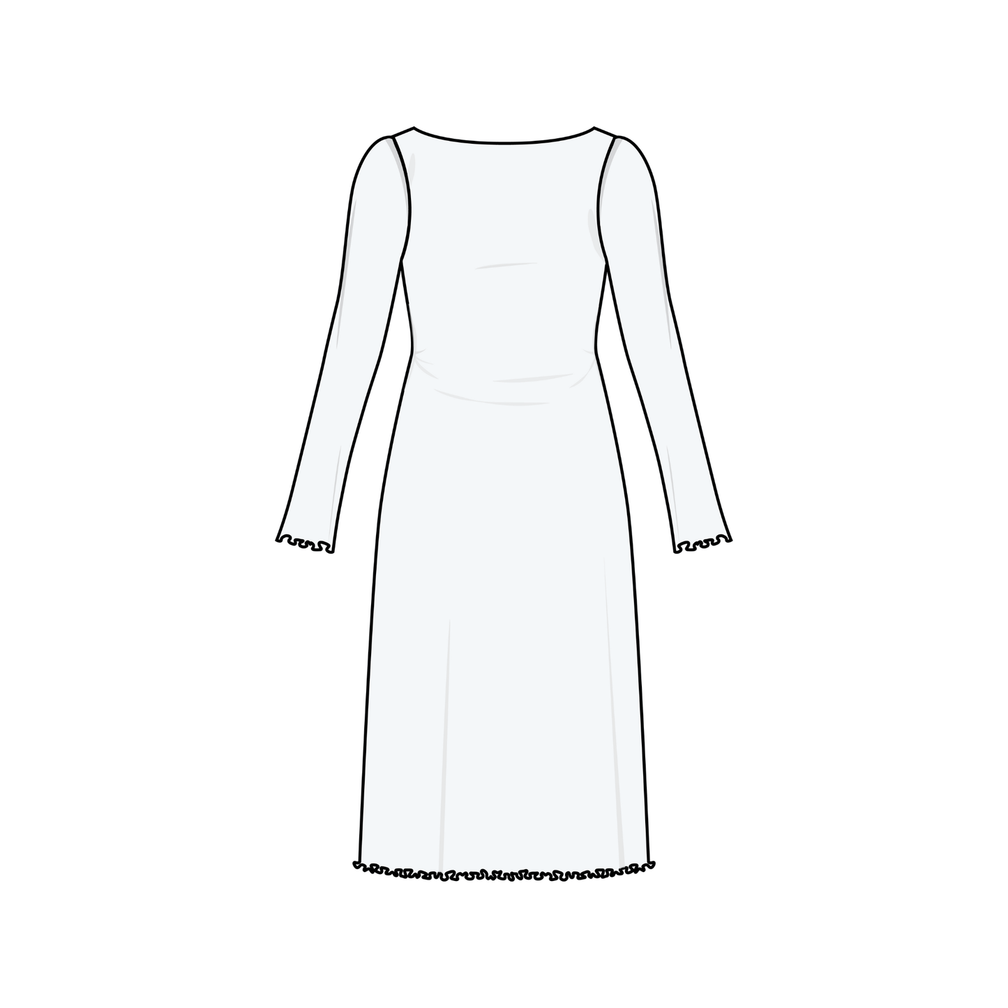 Wavy Hem Dress + Slim Sleeves - Paper Sewing Pattern - Puff And Pencil - Simplifi Fabric