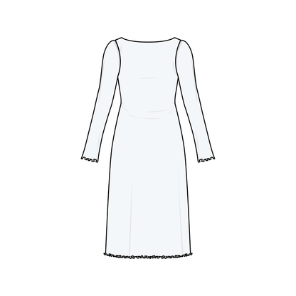 Wavy Hem Dress + Slim Sleeves - Paper Sewing Pattern - Puff And Pencil - Simplifi Fabric