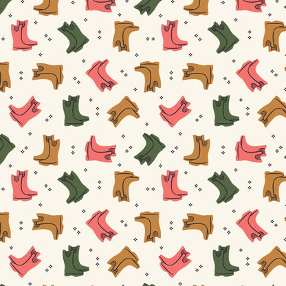 Wellies - Spring Showers - Ann Gardner - Cloud 9 Fabrics - Poplin - Simplifi Fabric