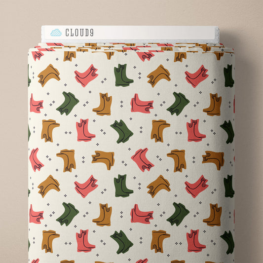Wellies - Spring Showers - Ann Gardner - Cloud 9 Fabrics - Poplin - Simplifi Fabric