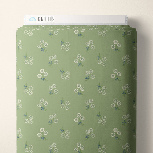 Whimsy Keepsake - Green - Summer Garden - House Of Haricot - Cloud 9 Fabrics - Poplin - Simplifi Fabric