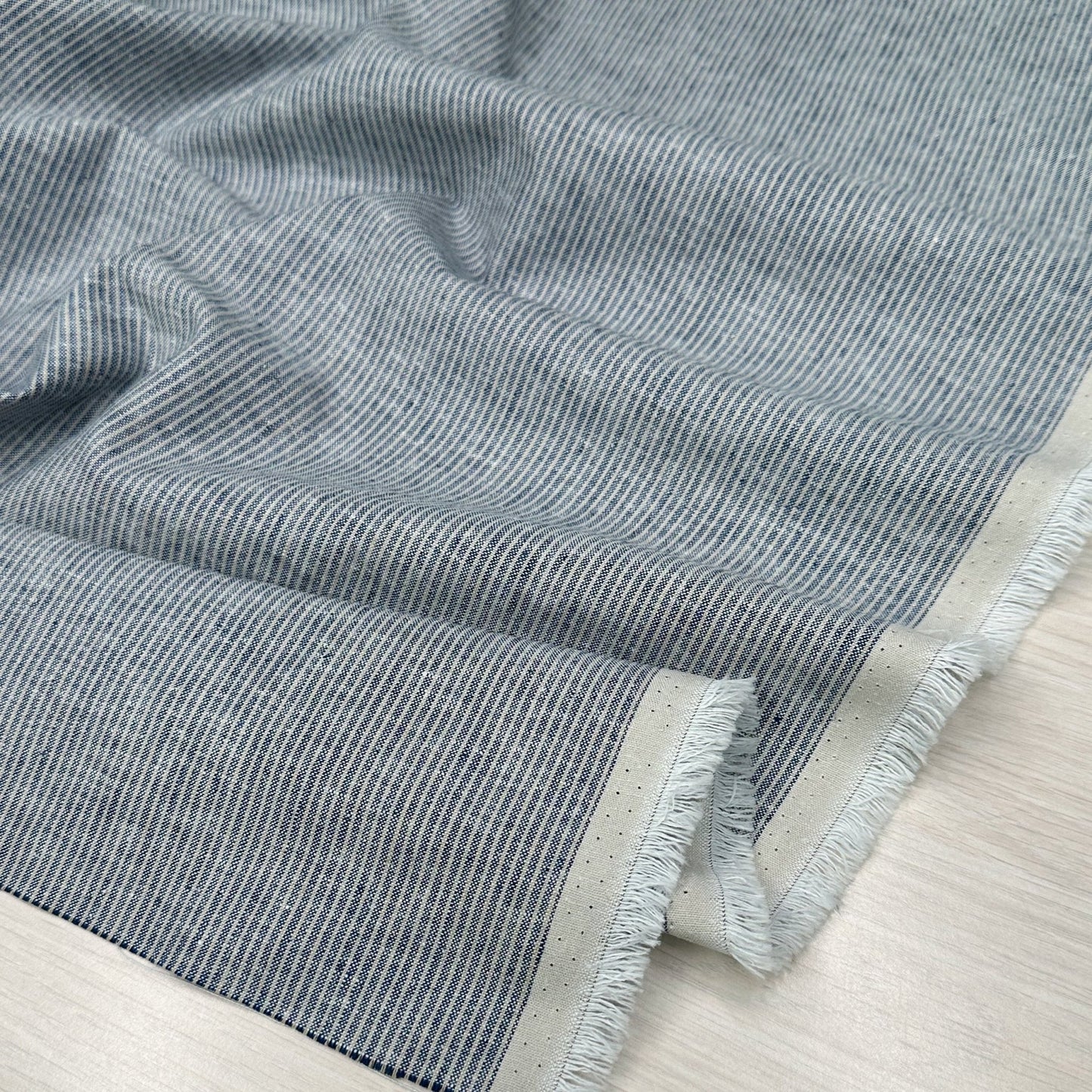 Yarn Dyed Linen Cotton Stripe - Navy - Simplifi Fabric