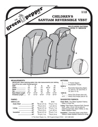 Kid’s Santiam Reversible Vest Pattern - 112 - The Green Pepper Patterns