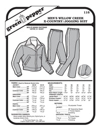 Men’s Cross Country or Jogging Suit Pattern - 116 - The Green Pepper Patterns