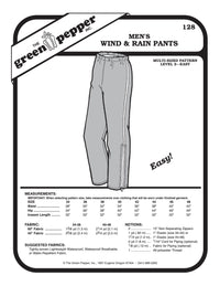 Adult Wind & Rain Pants Pattern - 128 - The Green Pepper Patterns