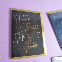 "HUBBLE, BUBBLE, TOILE and TROUBLE" Sewing Themed Greeting Card - Sew Anonymous