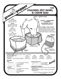 Folding Pet Bowl & Chow Bag Pattern - 558 - The Green Pepper Patterns