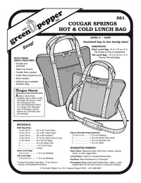 Cougar Springs Hot & Cold Lunch Bag Pattern - 561 - The Green Pepper Patterns