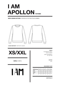 I am APOLLON (Mens) - Classic Sweatshirt Pattern -  I AM PATTERNS