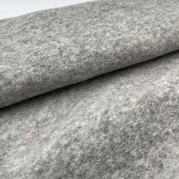 Boiled Wool - European Import - Light Grey Melange