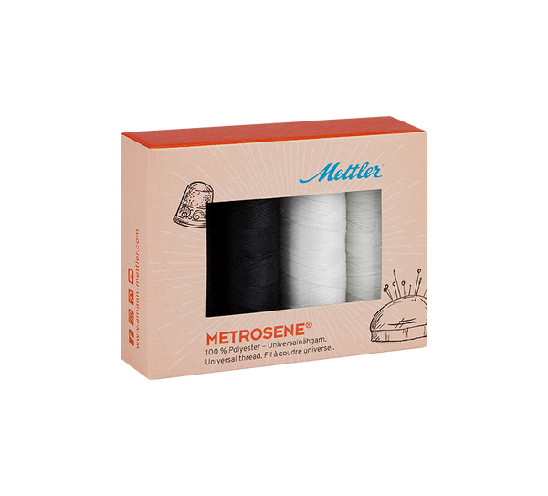 Mettler Metrosene® Polyester Thread Kit of 4 Spools - Black and White