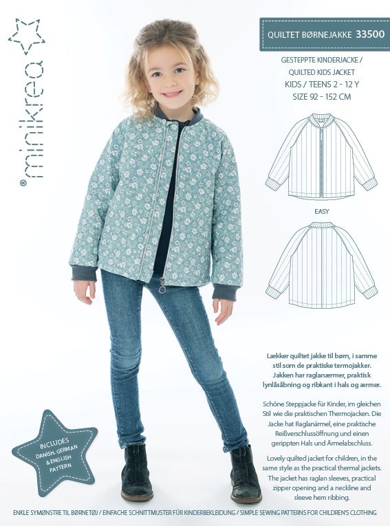 Kids Quilted Jacket - Minikrea - Pattern - 2-12 Years