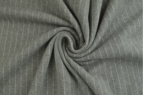 Cotton Flannel Knitted STRIPES - European Import - Oeko-Tex® - Grey