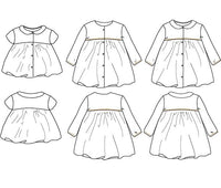 Stockholm Blouse & Dress Sewing Pattern - Baby Girl 6M/4Y - Ikatee