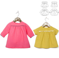 Oslo Blouse & Dress Sewing Pattern - Baby Girl 6M/4Y - Ikatee