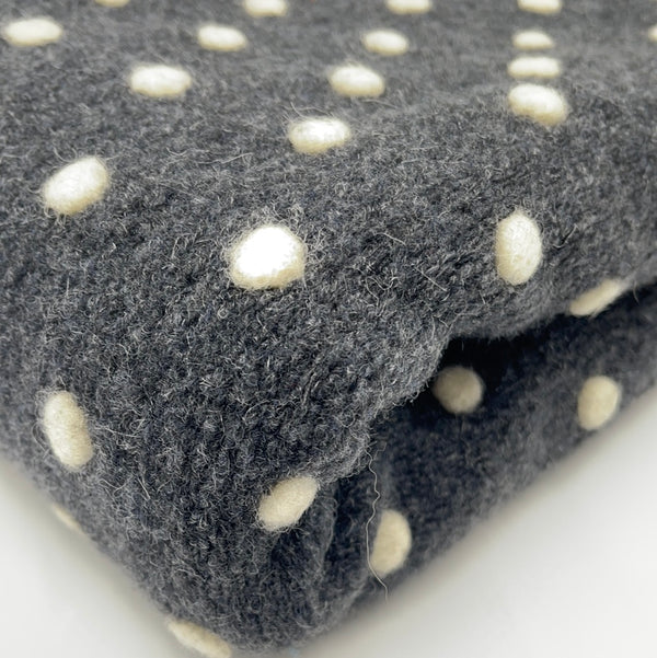 Boiled Wool - 2-Tone Dots - European Import - Oeko-Tex® - Anthracite
