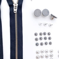 Jeans Hardware Kit - Black Zipper / Pewter Hardware - Kylie And The Machine