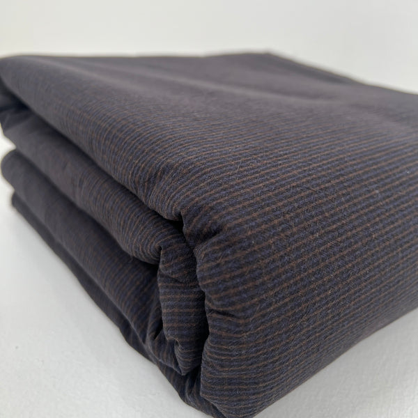 Yarn Dyed Washed Plaid Organic Cotton Shirting - Oeko-Tex® - Japanese Import - The Plaid Collection Navy/Black/Brown